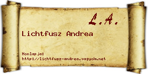 Lichtfusz Andrea névjegykártya